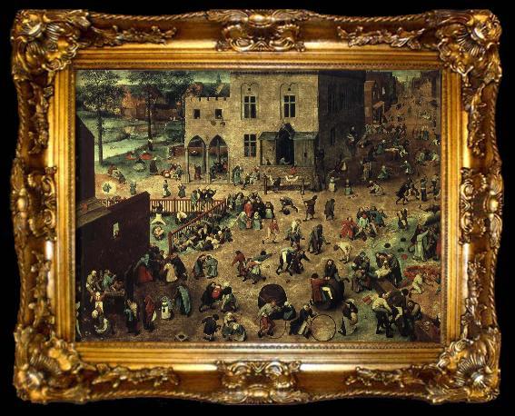 framed  Pieter Bruegel barnlekar, ta009-2